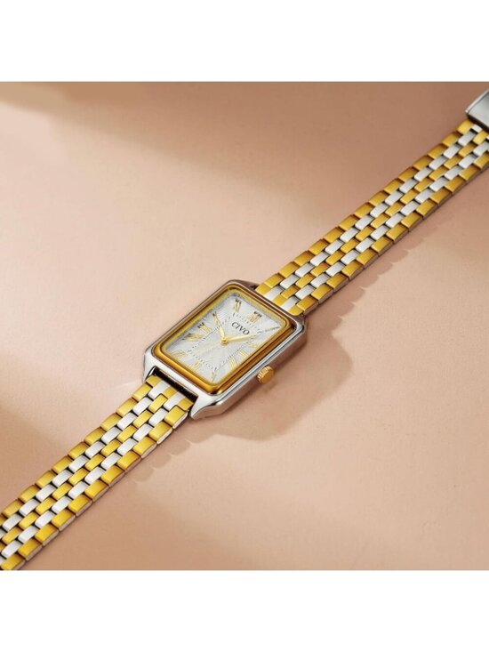 CIVO Womens Gold Silver Vintage Quartz Stainless Steel Bracelet Roman Dial Watch